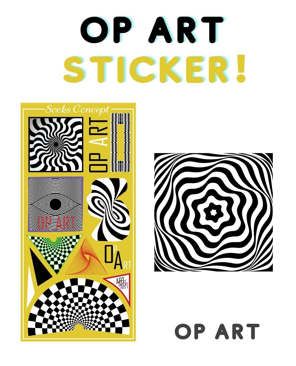 İllüzyon Desenli Op Art Sticker