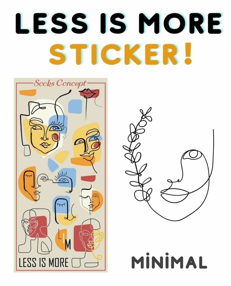 Less Is More Minimal Desenli Sticker