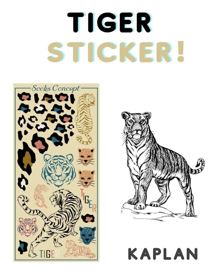 Kaplan ve Leopar Desenli Sticker