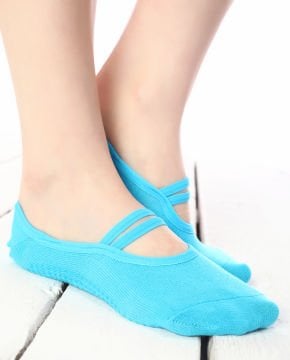 Turkuaz Pilates ve Yoga Çorabı Silikon Tabanlı