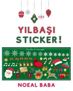 Noel Desenli Su Geçirmez Sticker