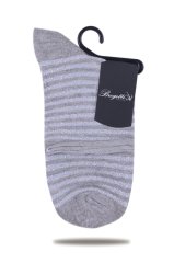 Lastiksiz Çizgili Gri Simli Çorap Cırcle GRİ - TEK BEDEN