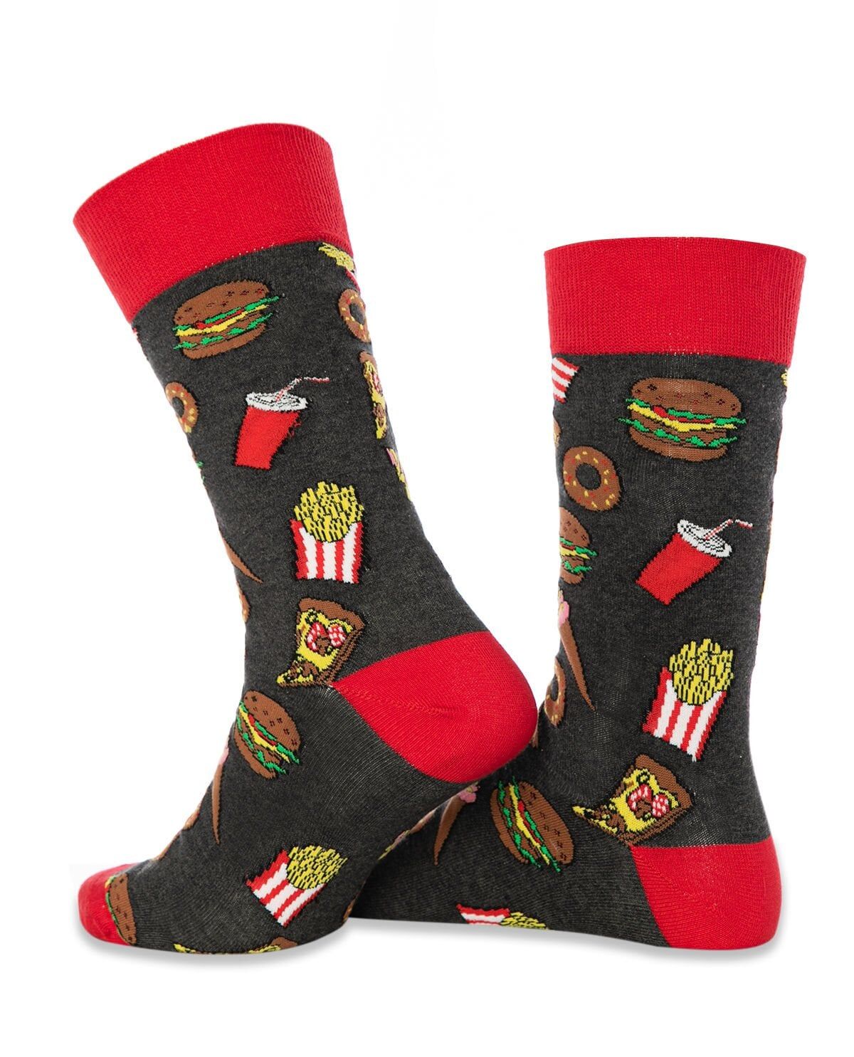 Fast Food Desenli Erkek Soket Çorap