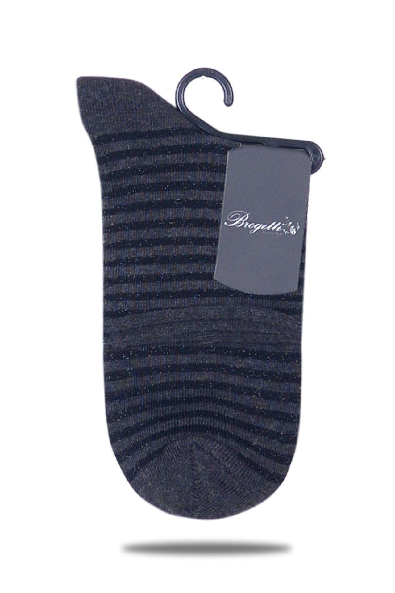 Lastiksiz Çizgili Antrasit Simli Çorap Cırcle ANTRASİT - TEK BEDEN