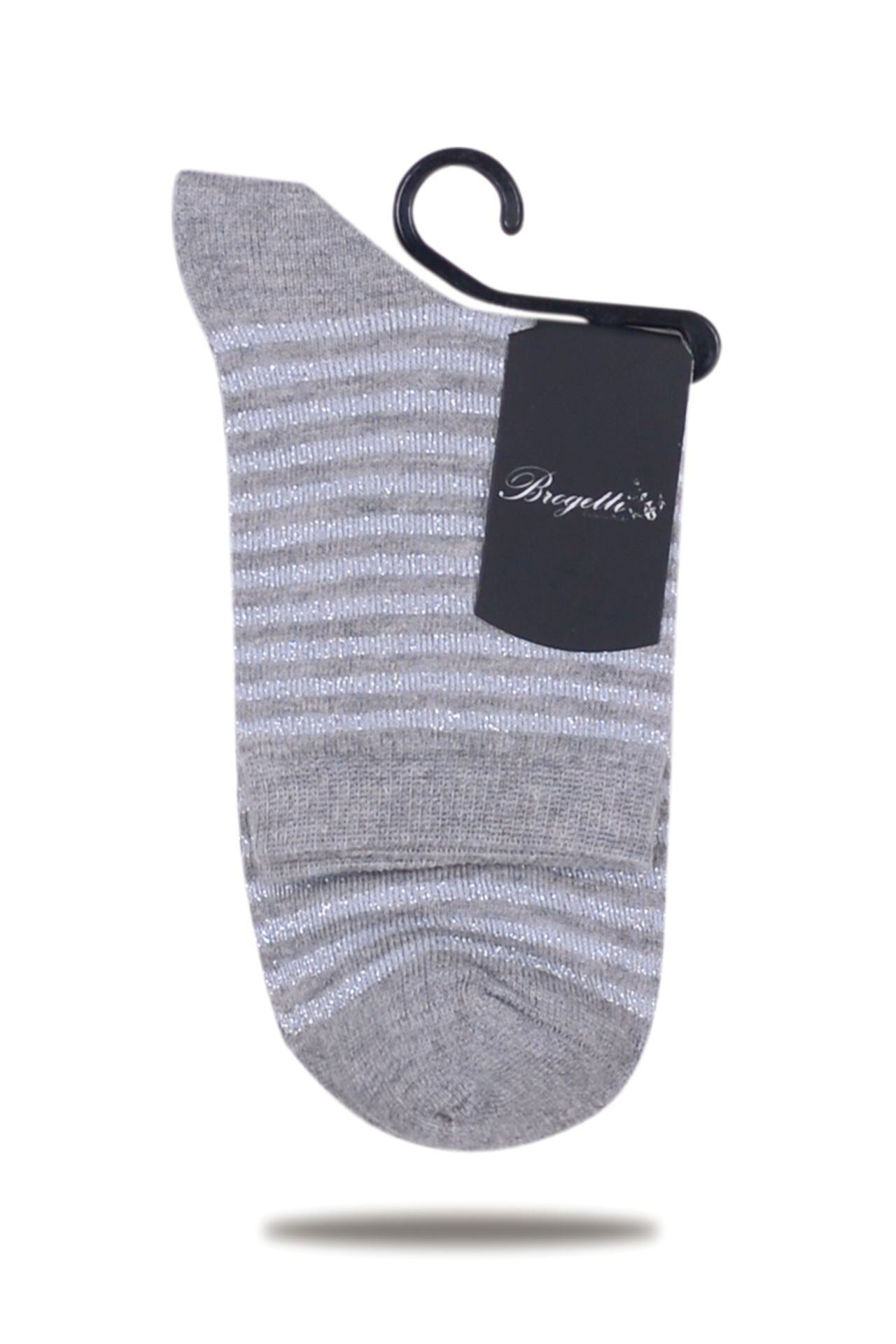 Çizgili Gri Simli Çorap Arya GRİ - TEK BEDEN