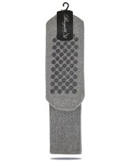 Simli Dizaltı Büyük Beden Çorap Tabanı Kaymaz  Silikonlu GRİ - 35/39