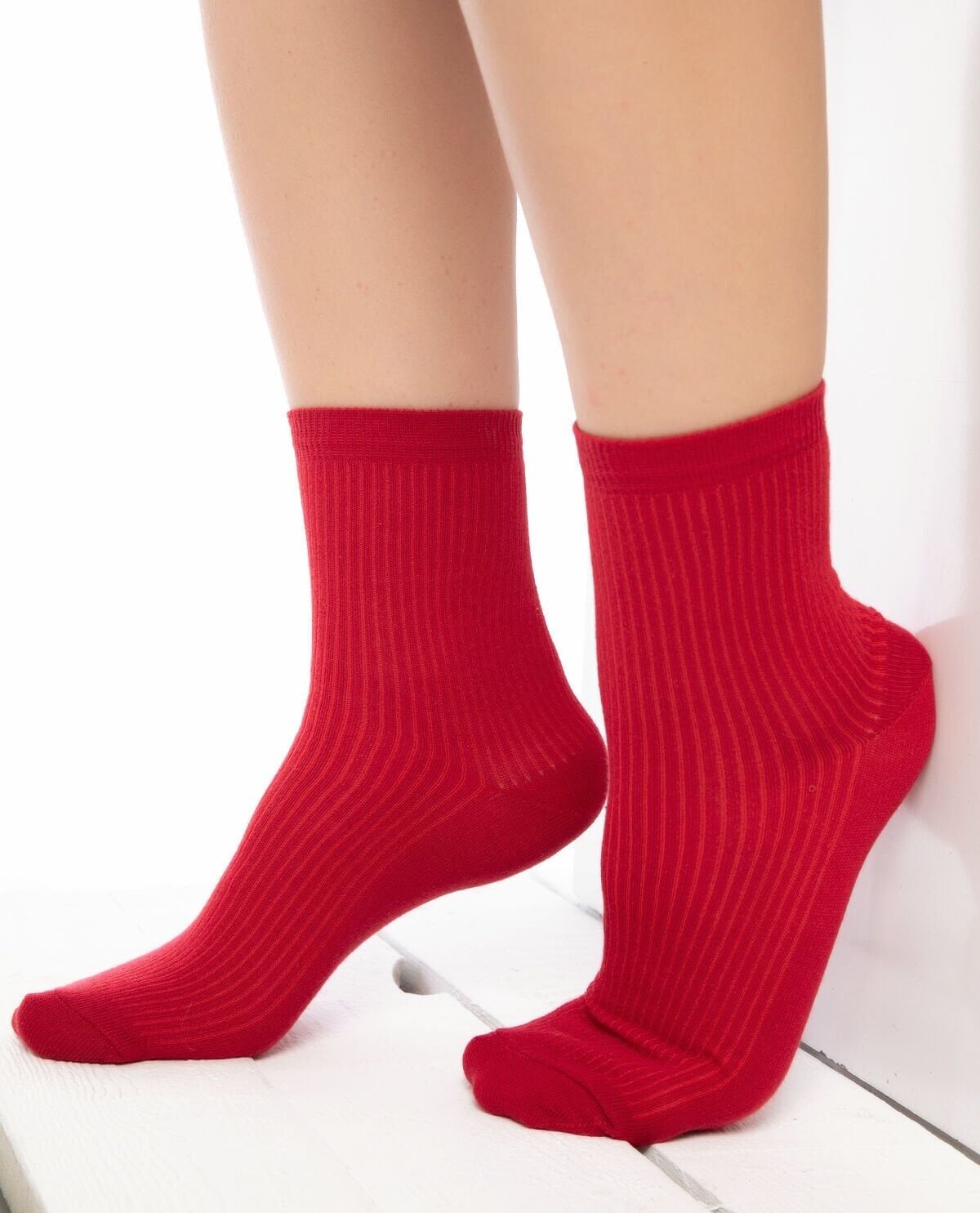 Cropt Bordo Düz Soket Çorap