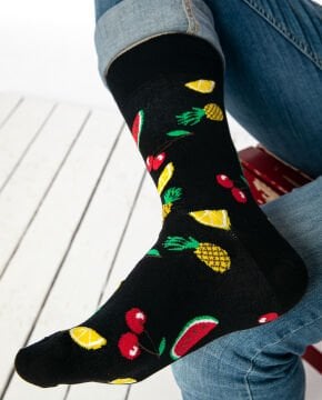 Meyve Desenli Erkek Soket Çorap