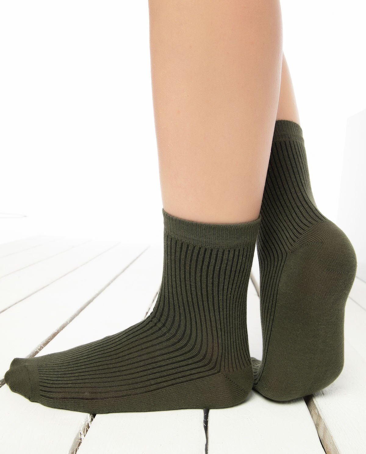 Cropt Yeşil Düz Soket Çorap YEŞİL - 36/40