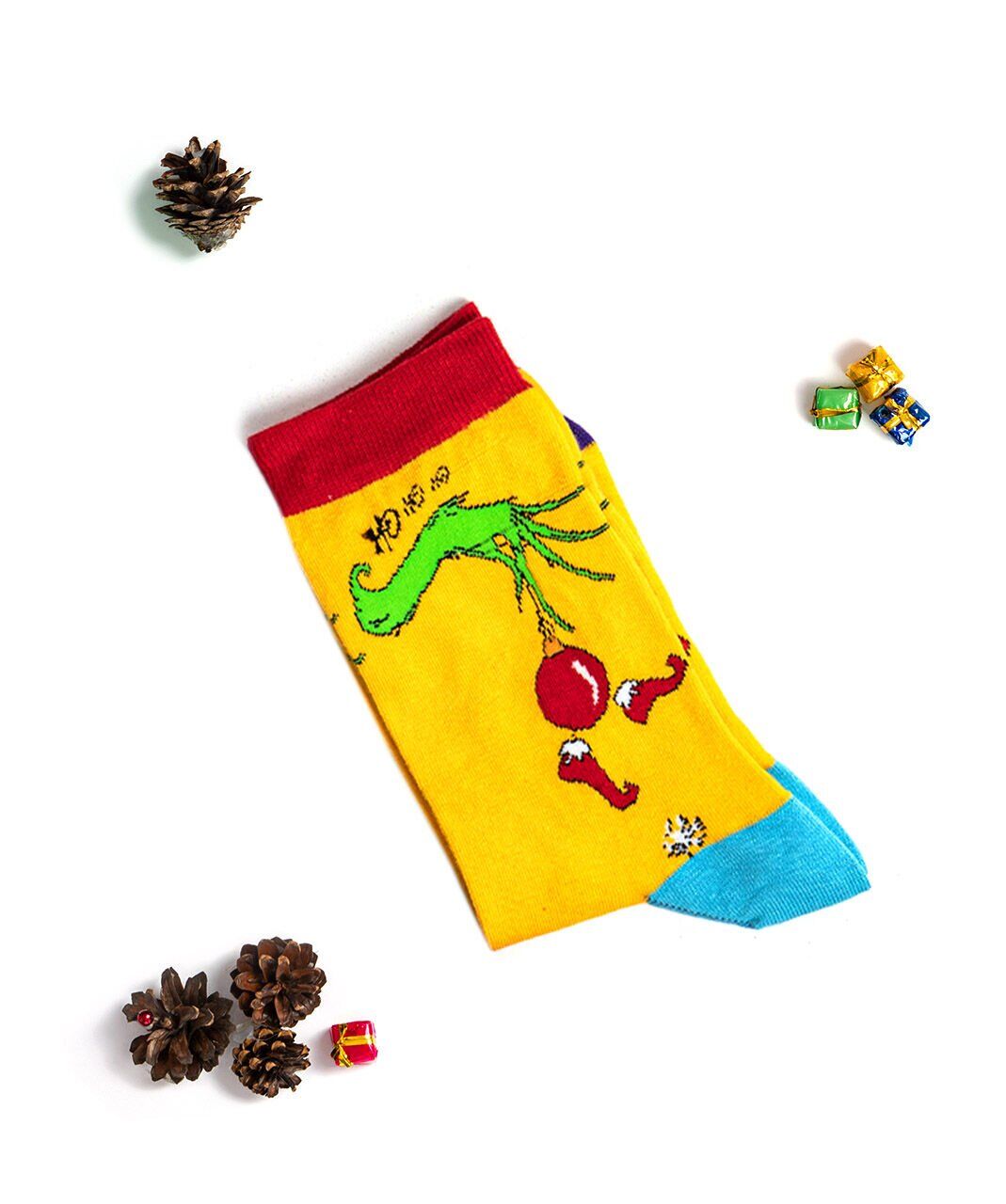 Kadın Yılbaşı Çorabı Ho Ho Ho Yazılı ve Desenli