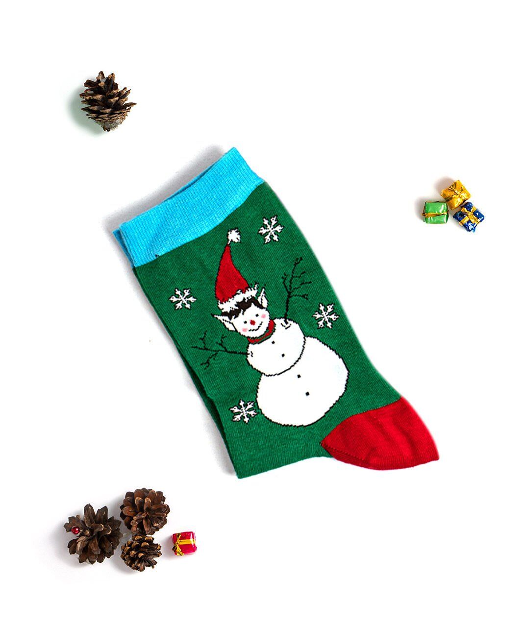 Kardan Adam Desenli Kadın Yılbaşı Çorabı