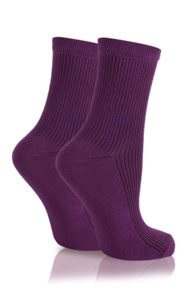 Cropt Koyu Mor Düz Soket Çorap