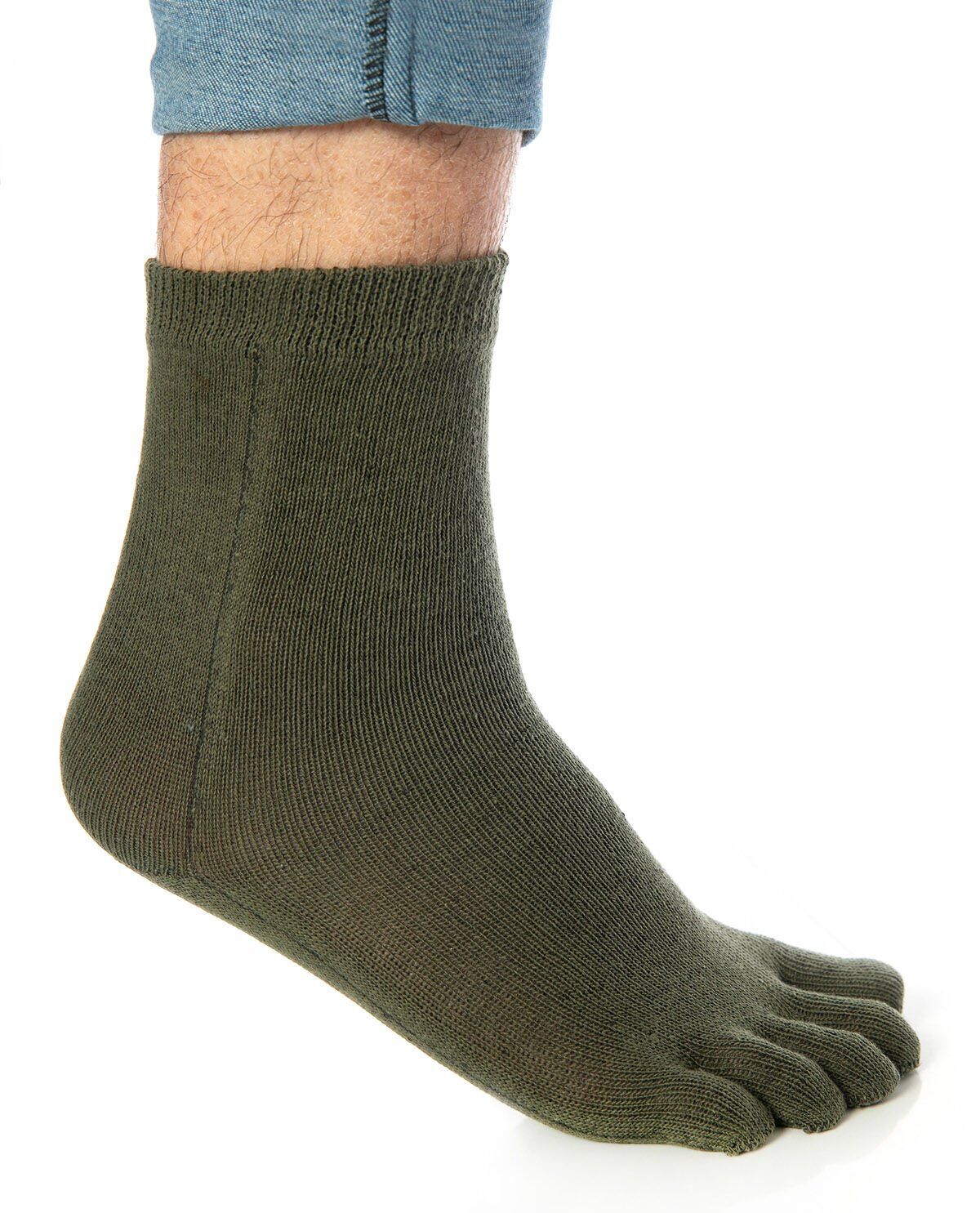 Parmaklı Çorap Unisex Koyu Yeşil Renk