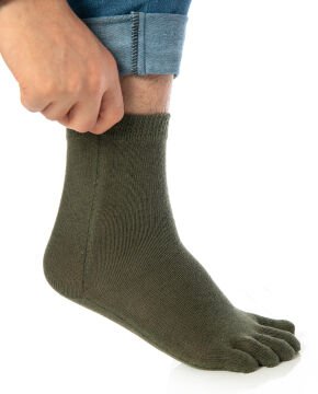 Parmaklı Çorap Unisex Koyu Yeşil Renk