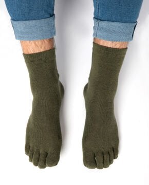 Parmaklı Çorap Unisex Koyu Yeşil Renk