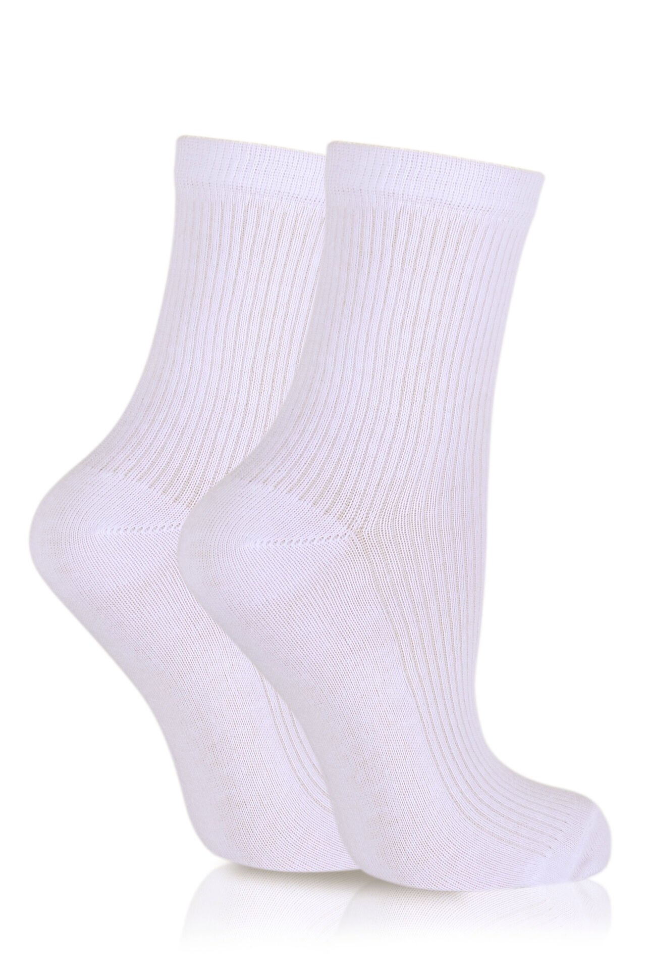 Cropt Beyaz Düz Soket Çorap