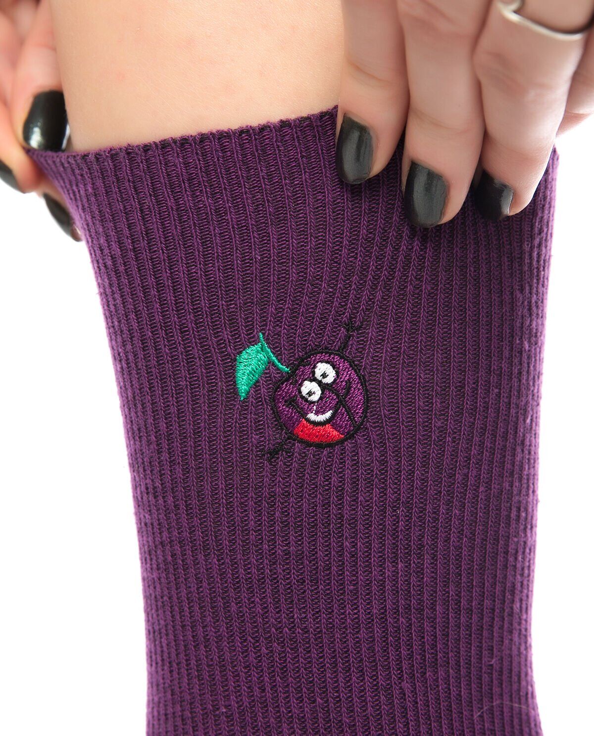 Erik Nakışlı Mor Renk Kadın Soket Çorap