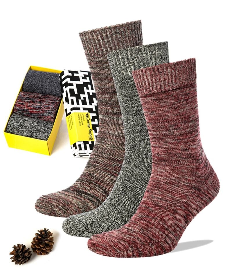 Erkek Kışlık Çorap 3lü Paket Muline Renk