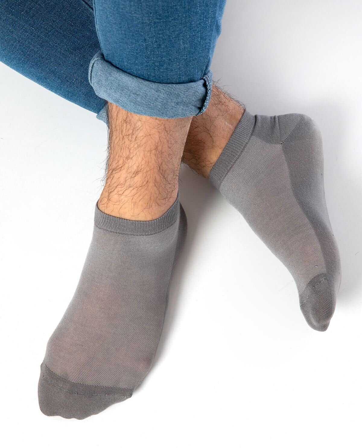 Bambu Gri Erkek Kısa Soket Çorap Brogetti GRİ - 39/41