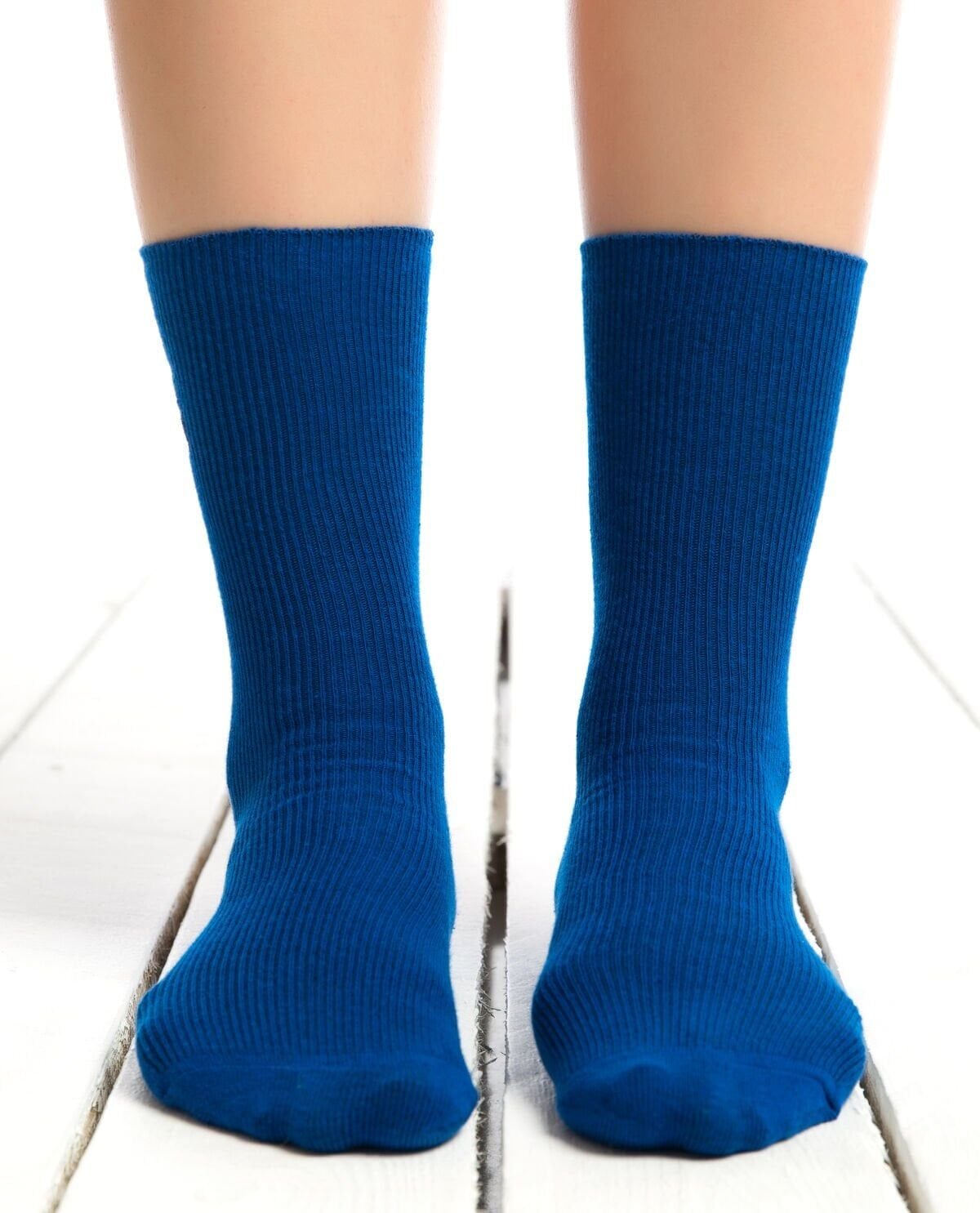 Ananas Nakışlı Saks Mavi Renk Kadın Soket Çorap