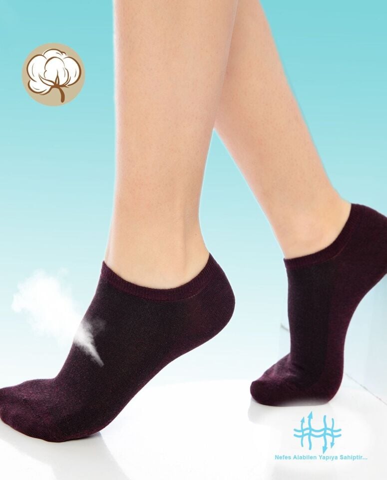 Koyu Mor Renk Kısa Soket Çorap Adele