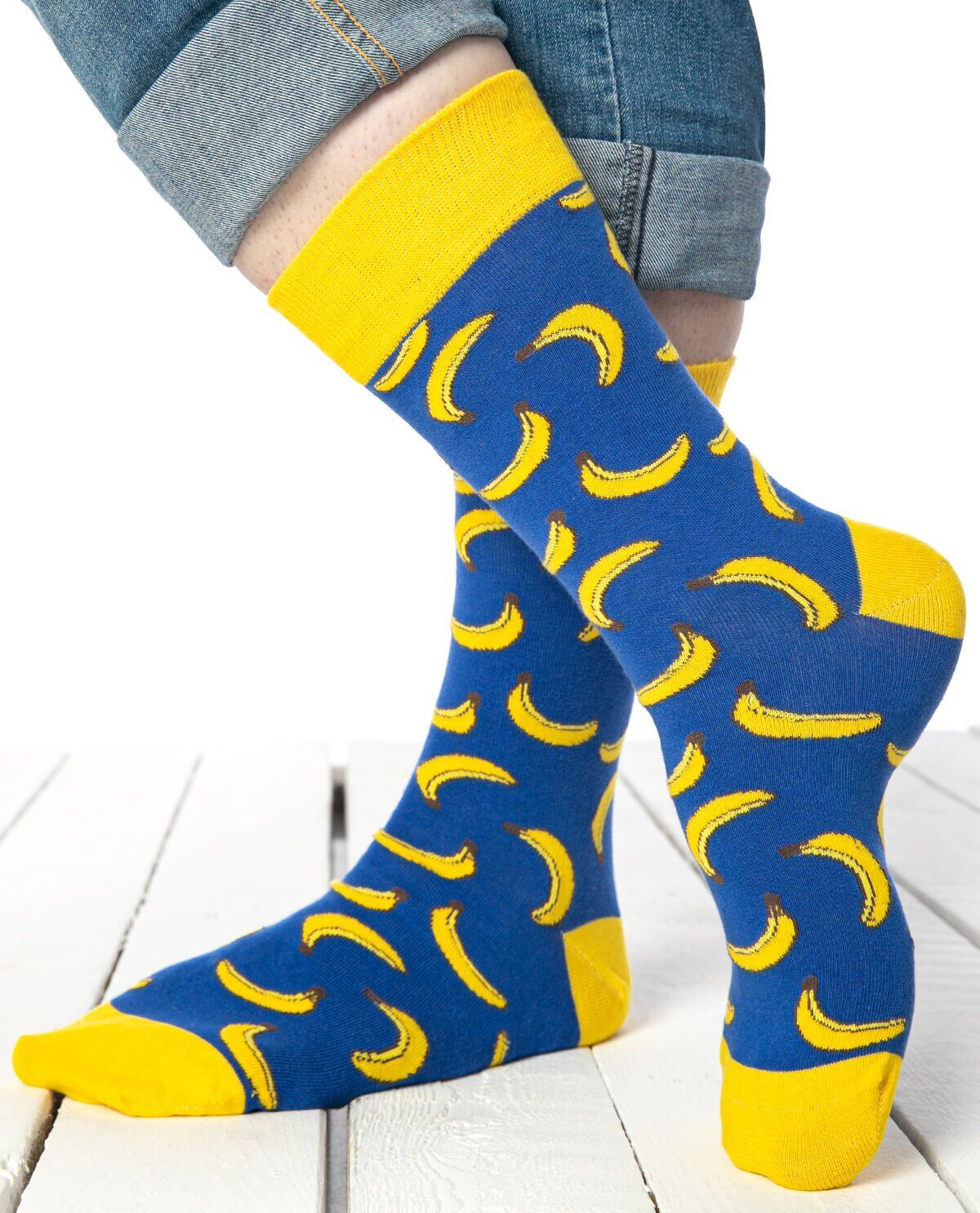 Muz Nakış ve Desenli Sevgili Soket Çorabı