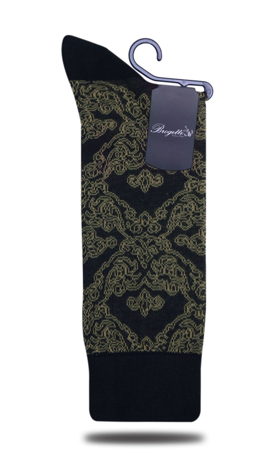 Danton Exclusive Altın Sarı Detaylı Erkek Çorabı Brogetti KAHVERENGİ - 42/44