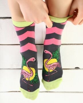 Flamingo Desen Soket Çorap