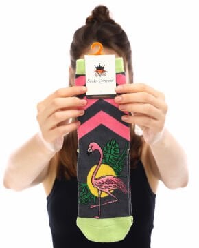 Flamingo Desen Soket Çorap