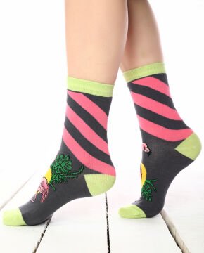 Flamingo Desen Soket Çorap