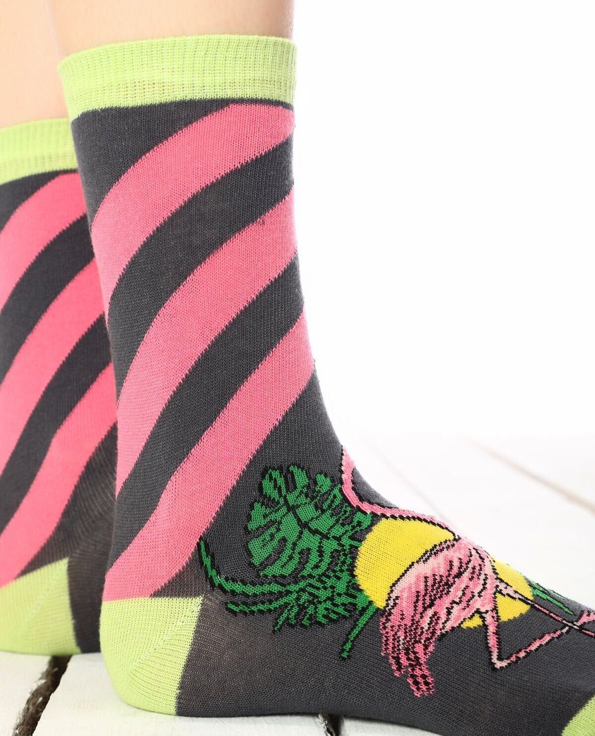 Flamingo Desen Soket Çorap