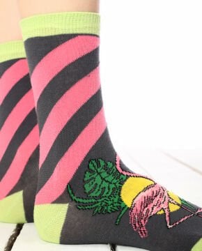 Flamingo Desen Soket Çorap