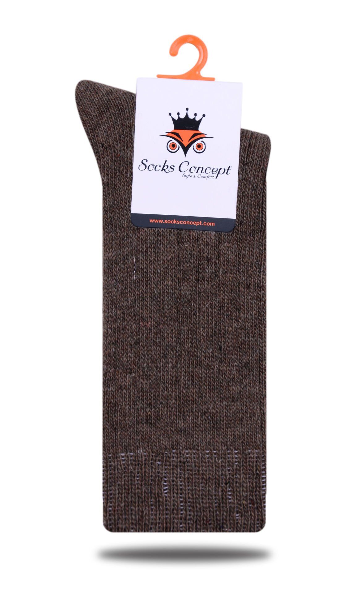 Unisex Yün Çorap Kışlık Kahverengi Renk Socks Concept KAHVERENGİ - TEK BEDEN