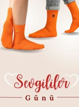 Sevgili Kombini Havuç ve Ölüm Tehlisi Nakışlı Çoraplar