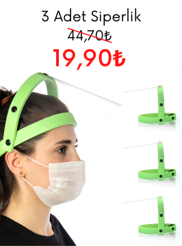 Yüz Siperliği 3lü Paket Yeşil Renk