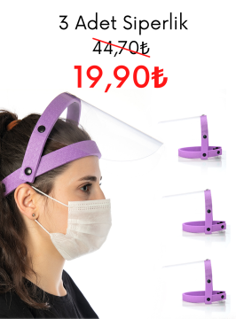 Açılabilir Yüz Siperliği 3lü Eko Paket Lila Renk