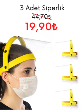 3lü Açılabilir Yüz Siperliği Sarı Renk