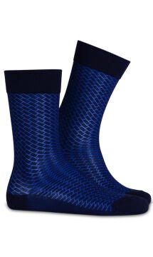Danton Exclusive Saks Mavi Geometrik Desen Erkek Çorabı