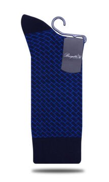 Danton Exclusive Saks Mavi Geometrik Desen Erkek Çorabı
