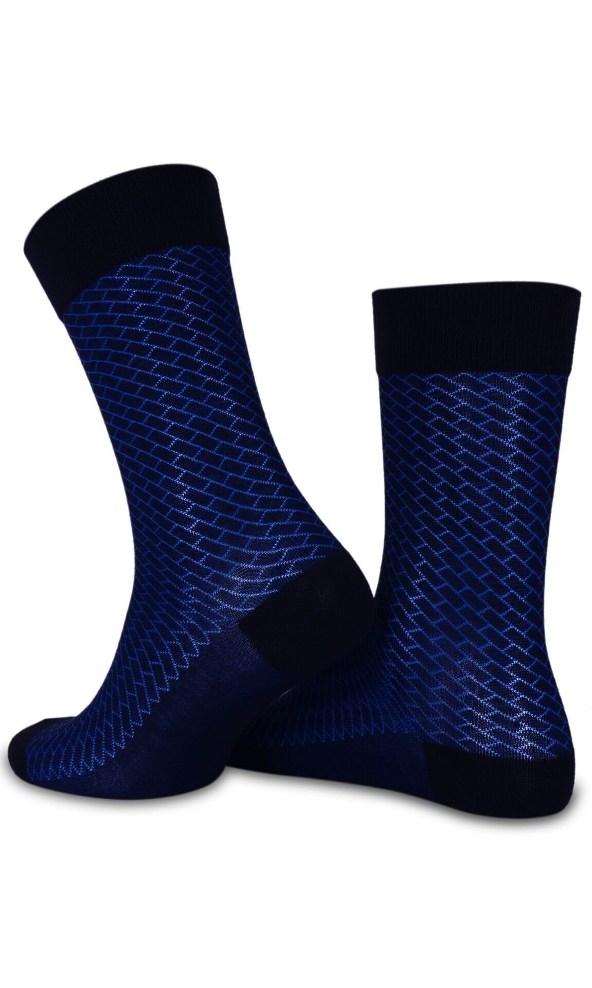 Danton Exclusive Saks Mavi Geometrik Desen Erkek Çorabı