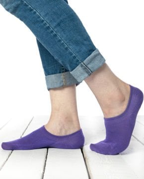 Mor Renk Kaymaz-Silikonlu Sneakers Babet Çorap