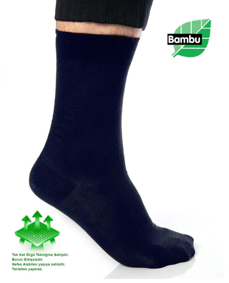 Lacivert Exclusive Bambu Çorap Yazlık İnce