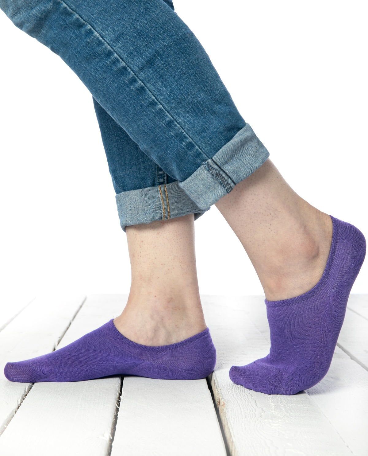 Mor Renk Kaymaz-Silikonlu Sneakers Babet Çorap MOR - 39/41
