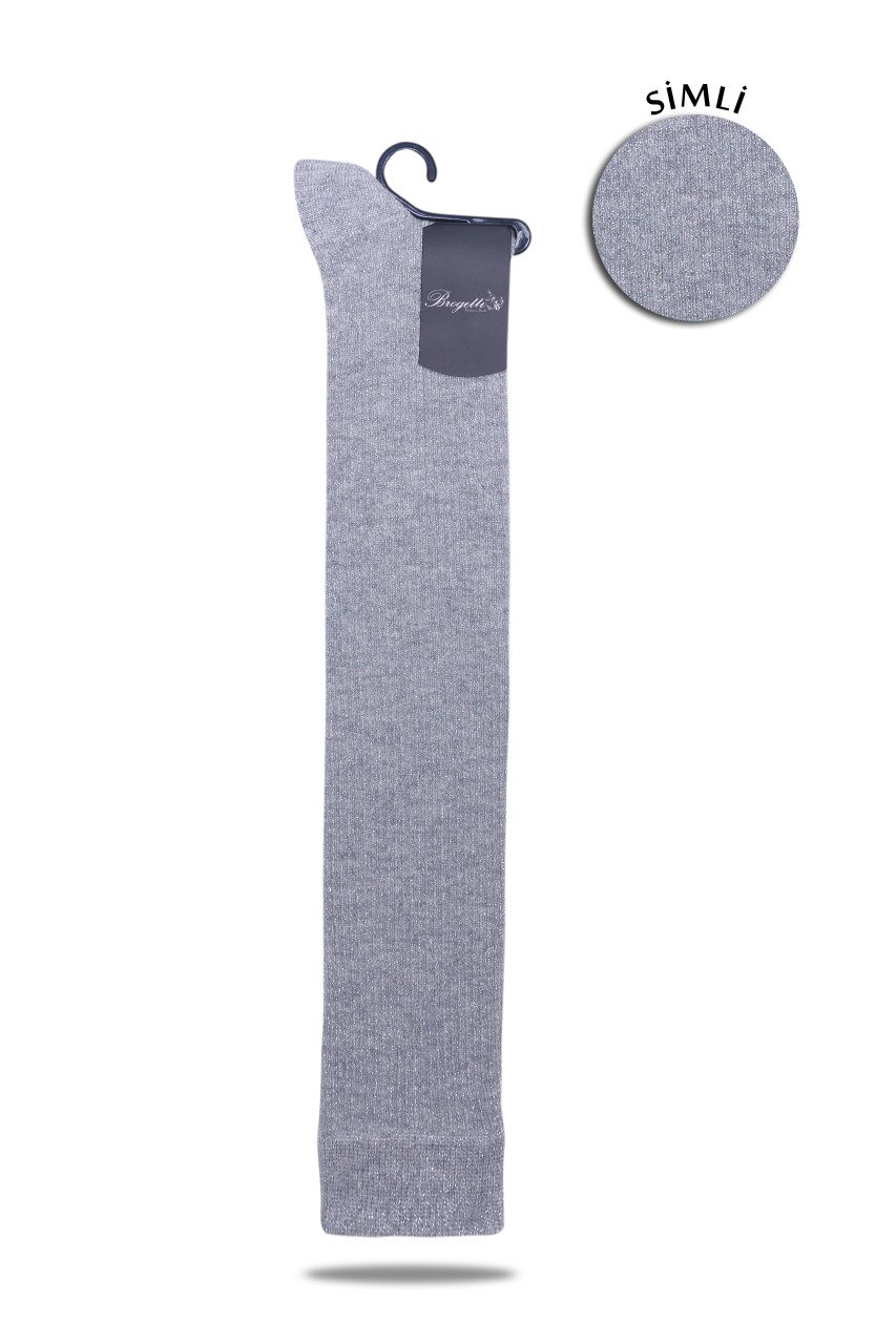 Simli Dizüstü Çorap Gri Silvery GÜMÜŞ