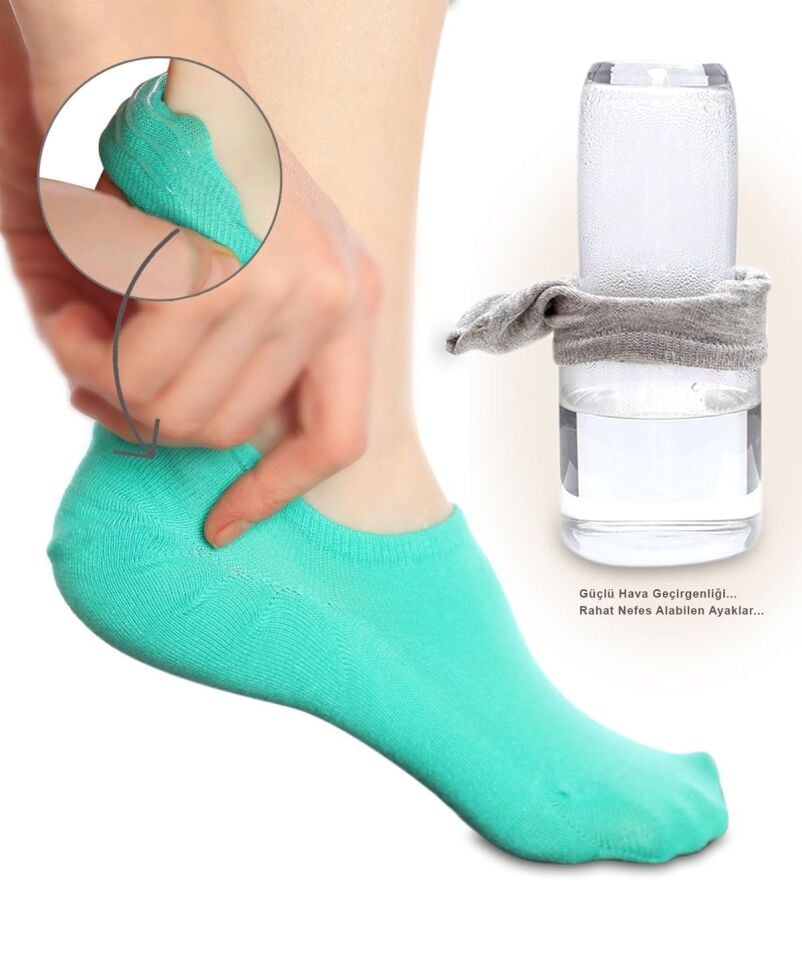 Yeşil Renk Bayan Babet Çorap
