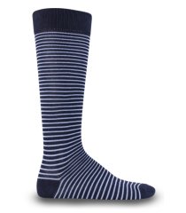 Lacivert Renk Çizgi Desen Erkek Dizaltı Çorap TEK BEDEN - LACİVERT
