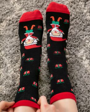 6lı Ekonomik Paket Noel Baba Desenli Soket Çorap PKT58