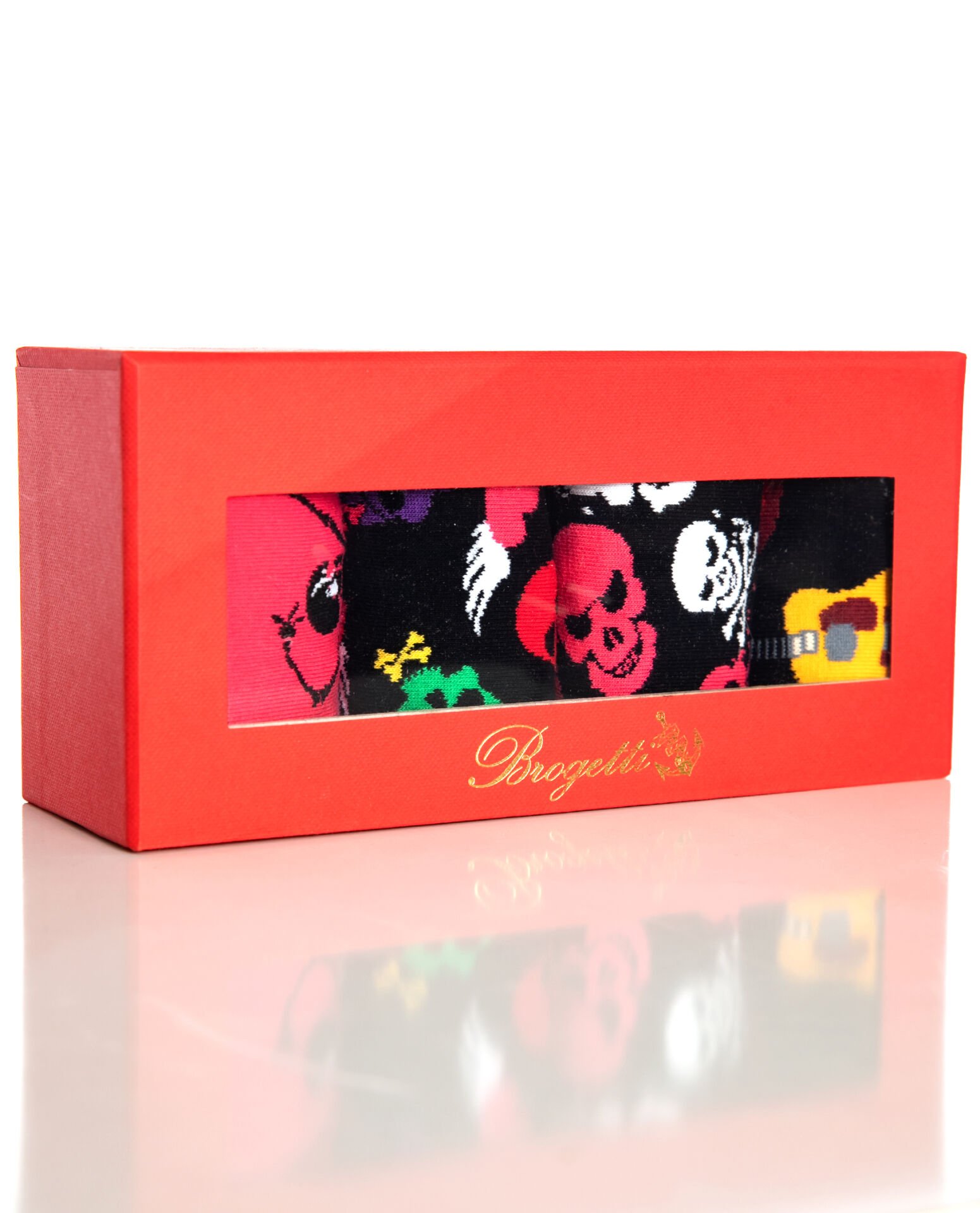 4lü Paket İskelet ve Gitar Desenli Erkek Soket Çoraplar