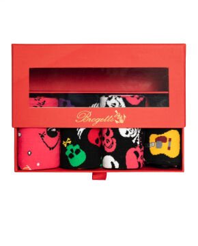 4lü Paket İskelet ve Gitar Desenli Erkek Soket Çoraplar