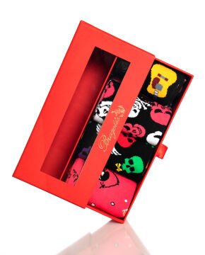 4lü Paket İskelet ve Gitar Desenli Erkek Soket Çoraplar